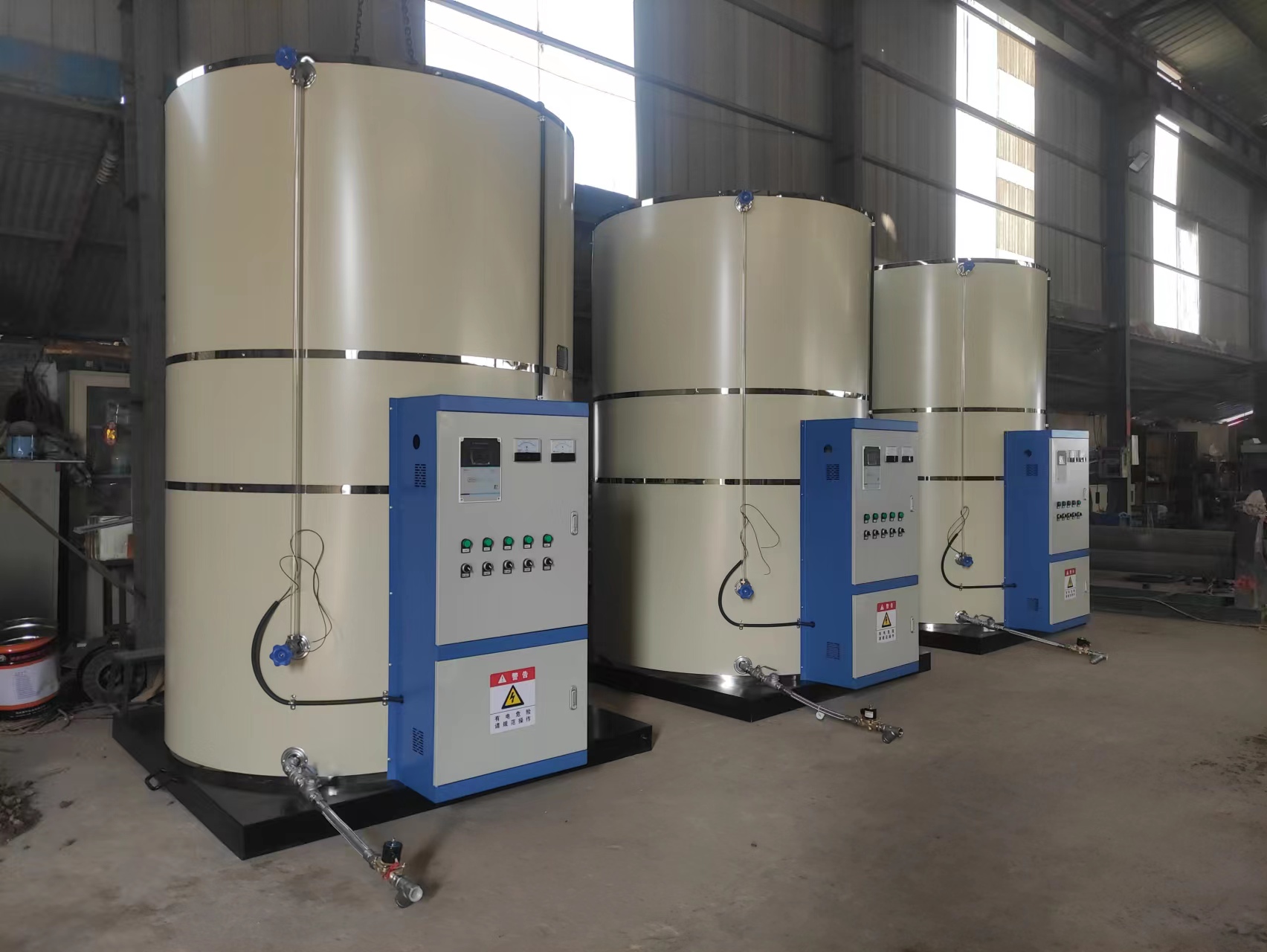 3臺3.5噸72千瓦電開(kāi)水鍋爐